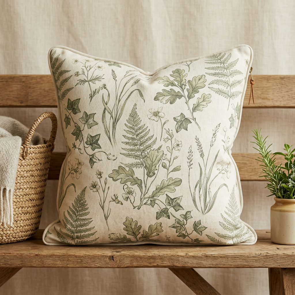 Botanical Linen Garden Cushion